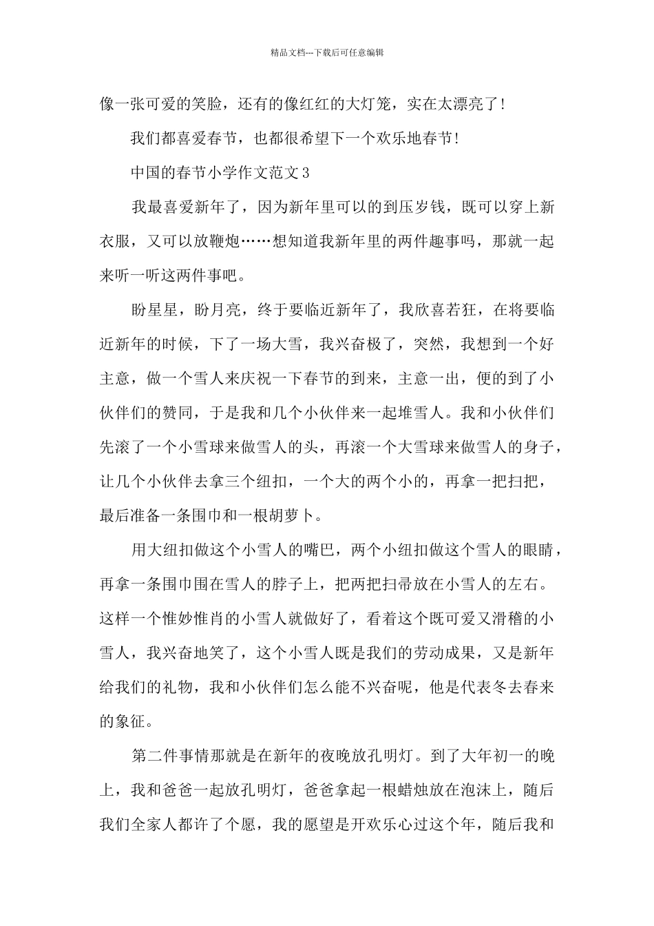 中国的春节小学作文范文5篇_第3页