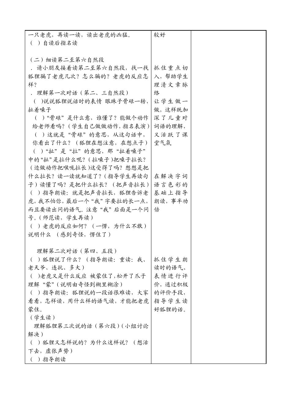 小学语文教学设计狐假虎威_第3页