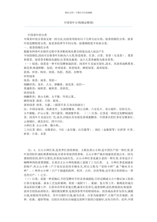 中国茶叶分类
