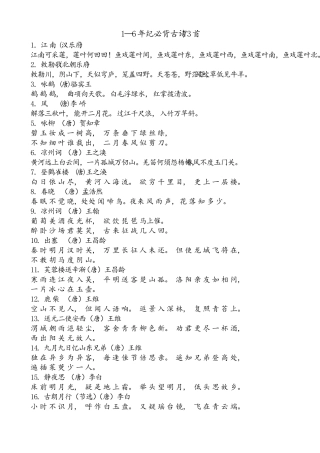 小学语文教师招考必背古诗文整理