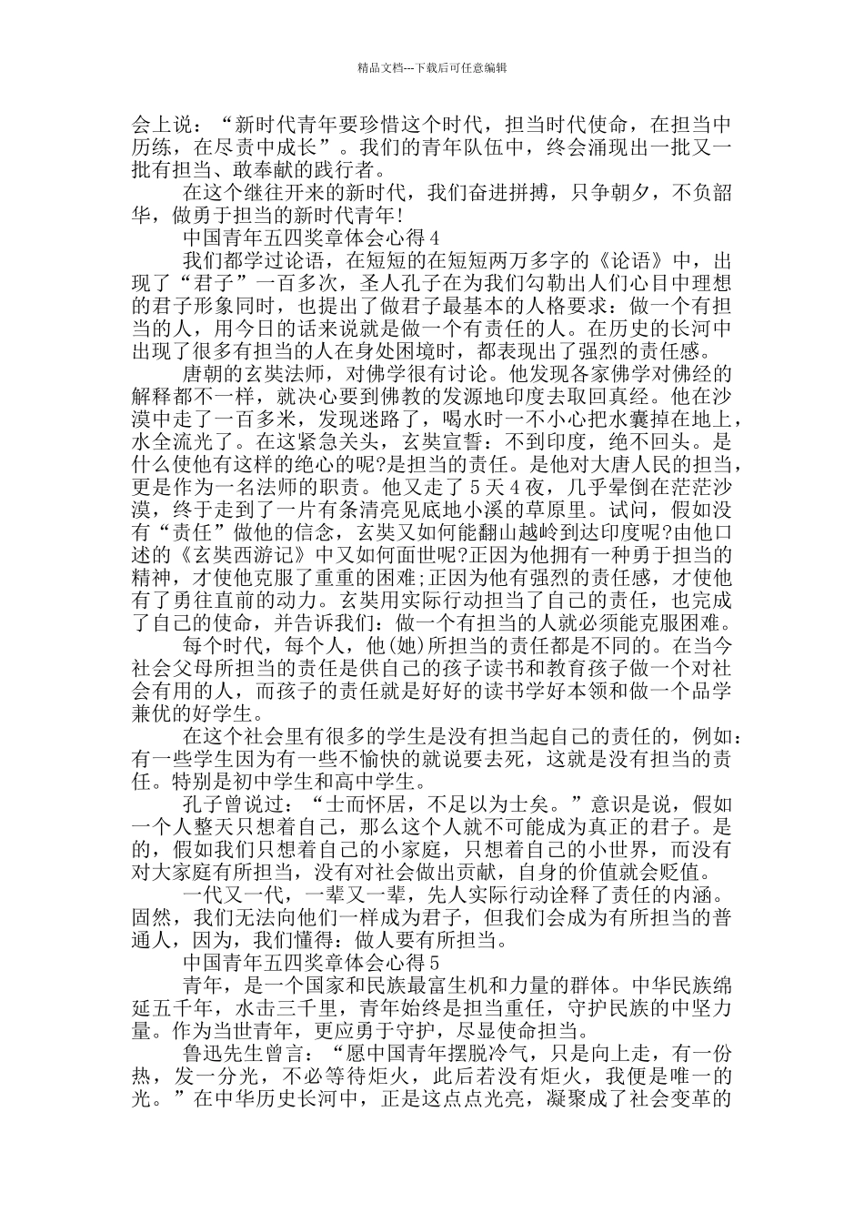 中国青年五四奖章2024个人体会心得_第3页