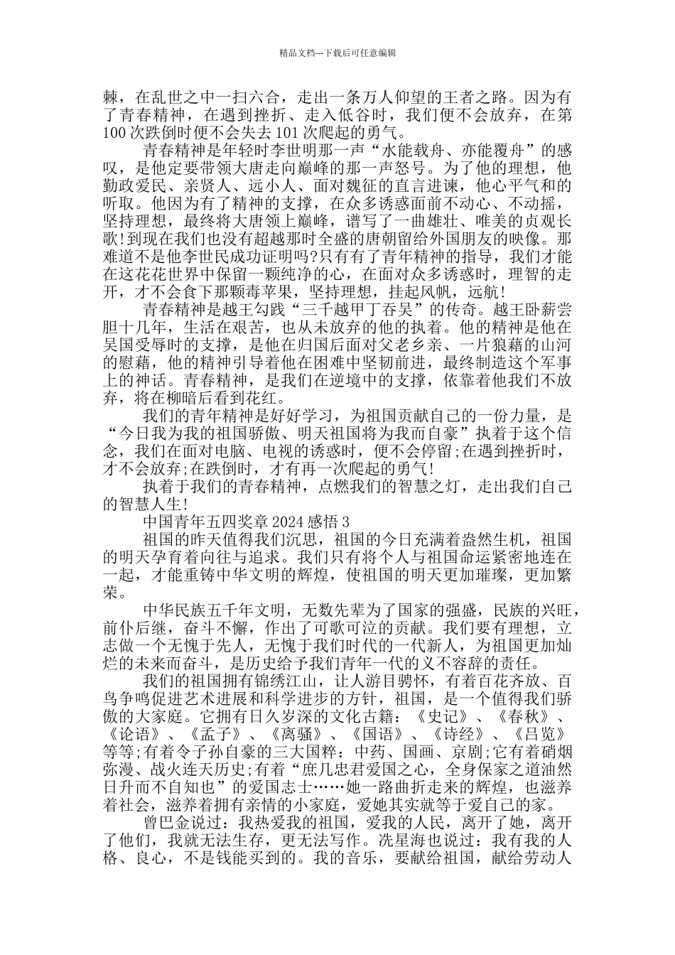 中国青年五四奖章2024最新感悟心得_第2页