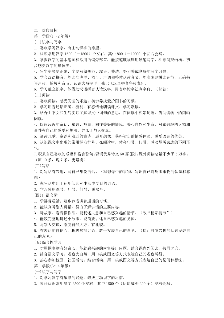 小学语文最新课程标准[最新修订版]_第3页