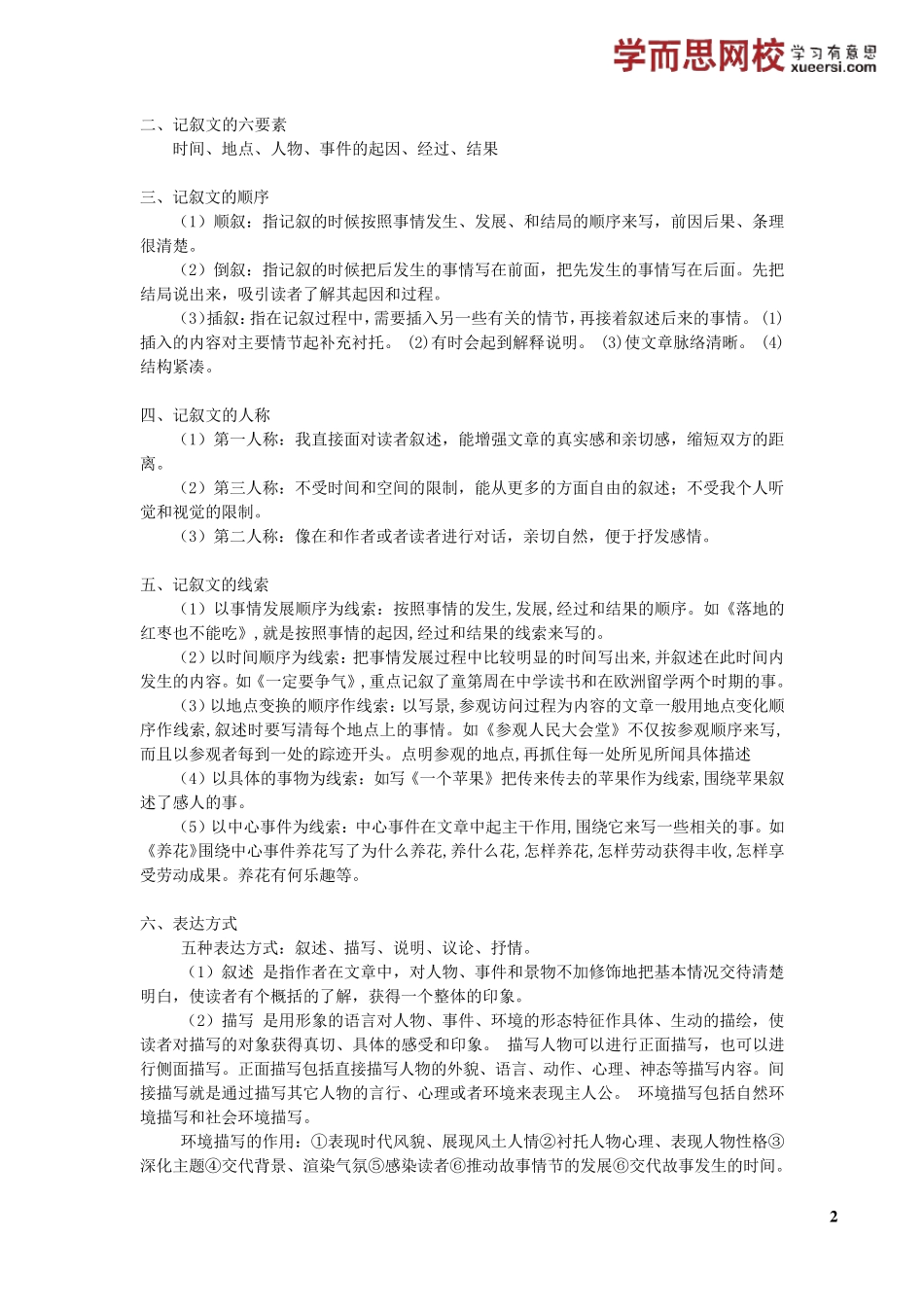 小学语文现代文阅读知识点梳理[陈双老师整理]_第2页
