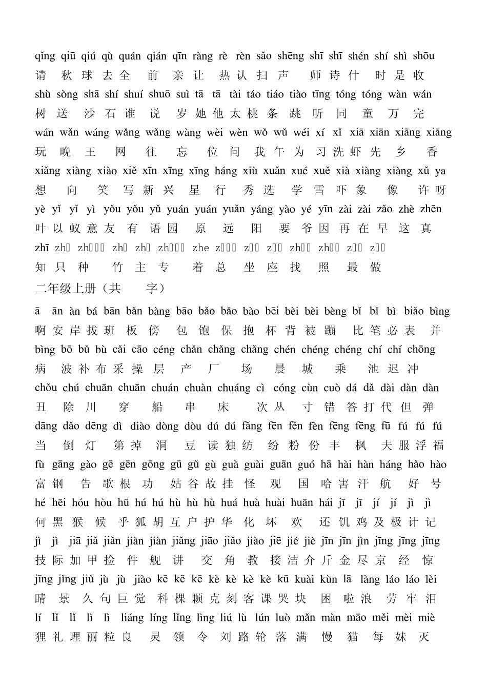 小学语文生字表(大字体版)一至六年级_第2页