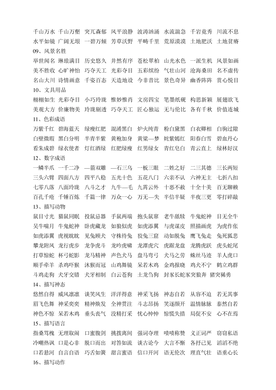 小学语文知识(词语归类)集锦_第2页