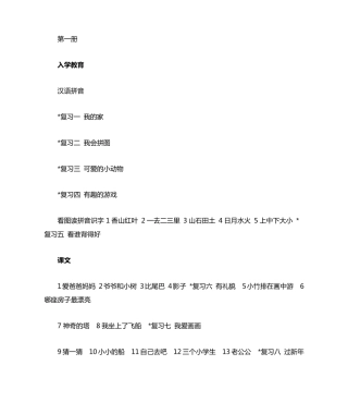 小学语文课文目录