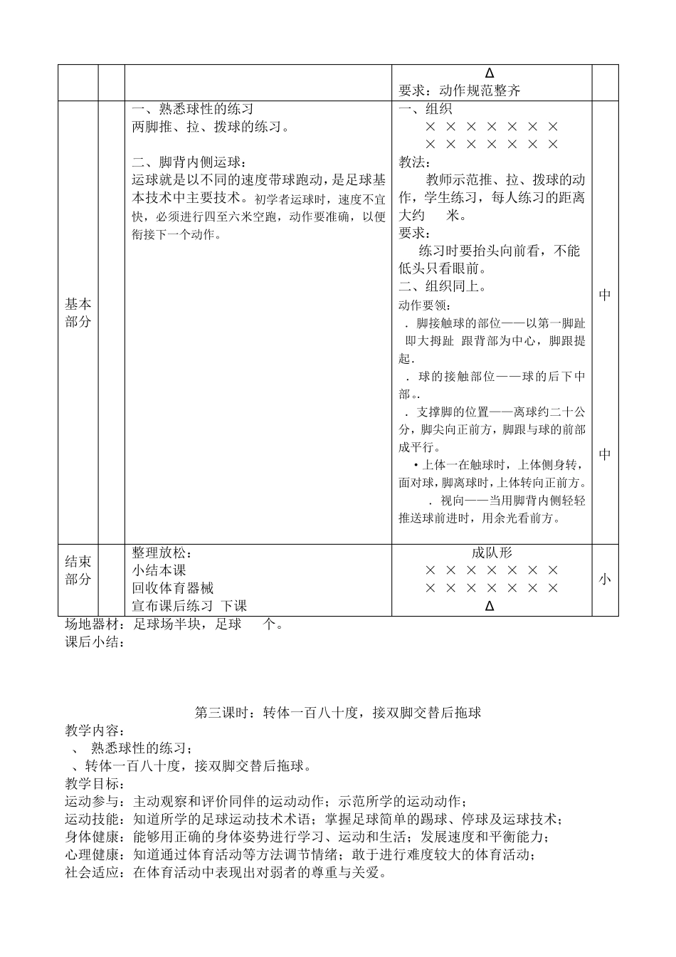 小学足球系统训练教案_第3页