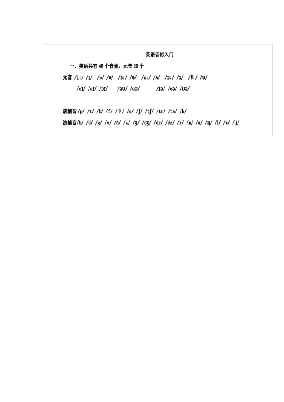 小学音标讲解及练习题_第1页