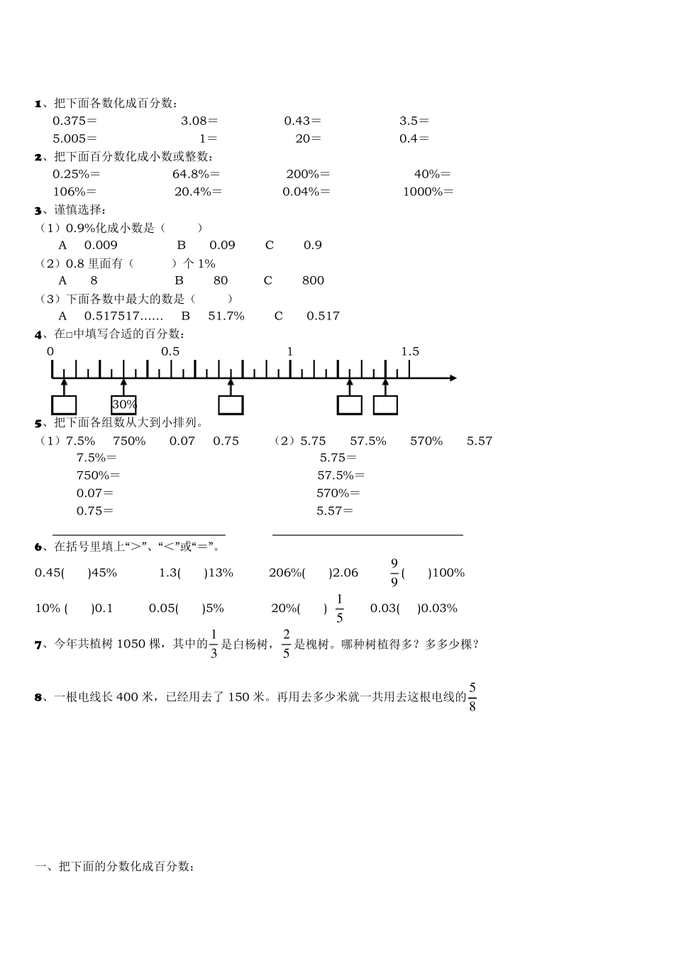 小数分数百分数互化(经典实用)_第2页
