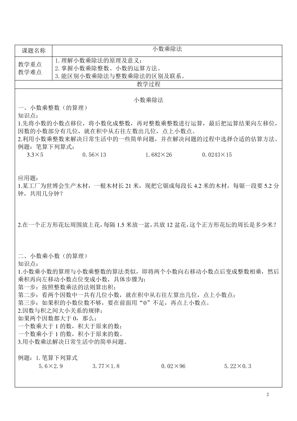 小数的乘除法(经典已经整理好的)_第2页