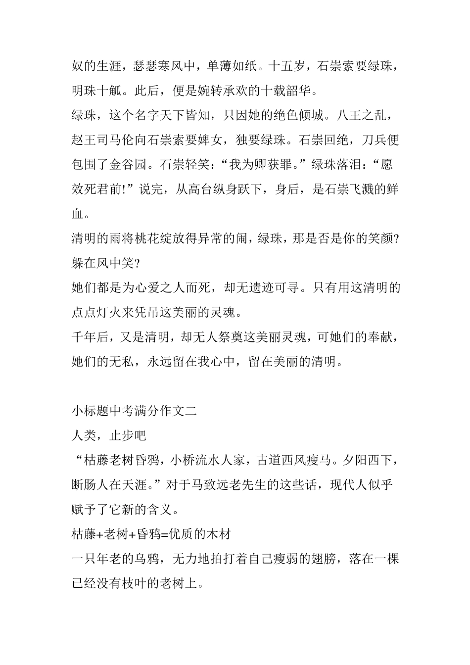 小标题中考满分作文(十篇)_第2页