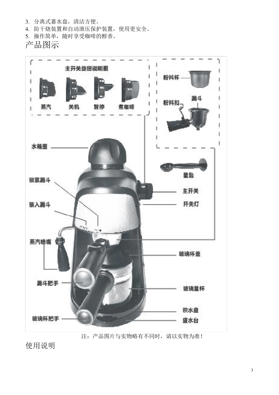 小熊咖啡机使用说明书_第3页