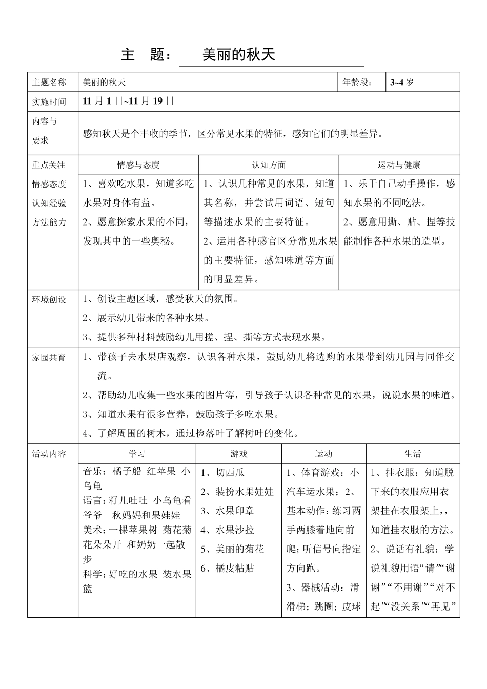小班主题《美丽的秋天》_第1页