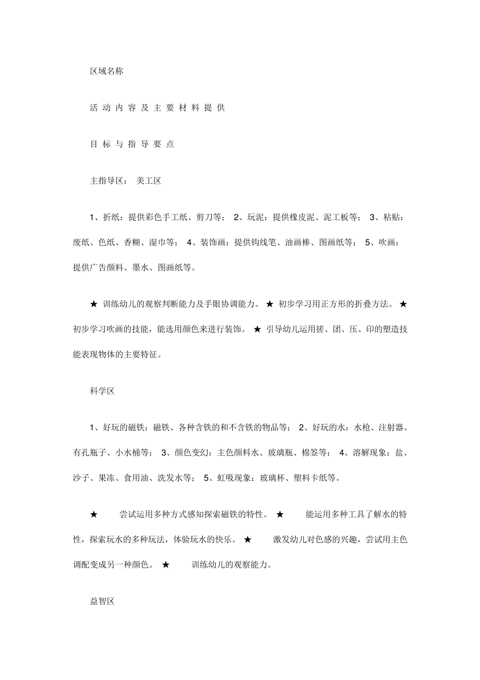 小班区域活动方案_第2页