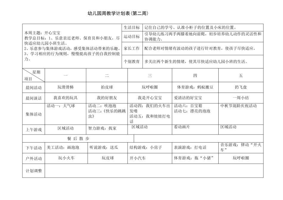 小班周计划表_第2页