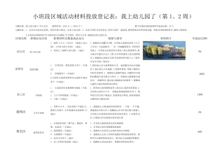 小班段区域活动材料投放登记表
