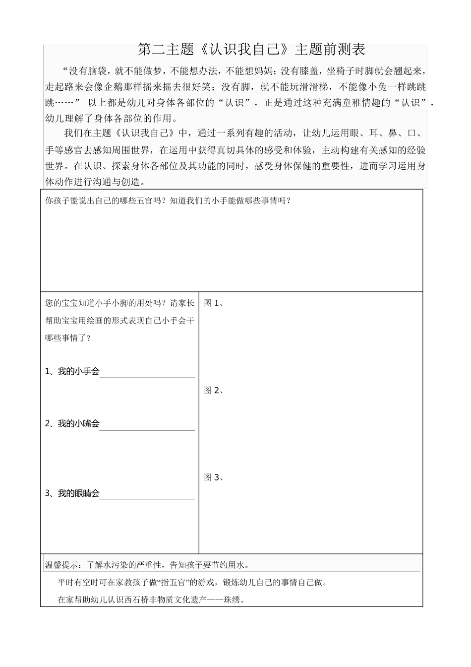 小班第二主题认识我自己主题_第2页