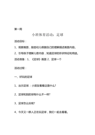 小班足球游戏教案