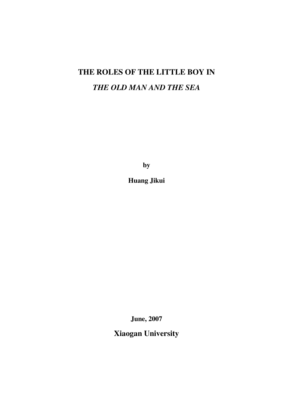 小男孩在老人与海中的作用_第1页