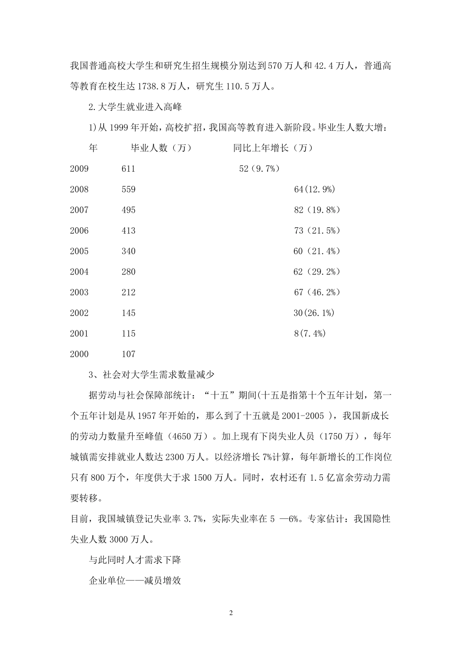 当前我国的就业形势分析_第2页