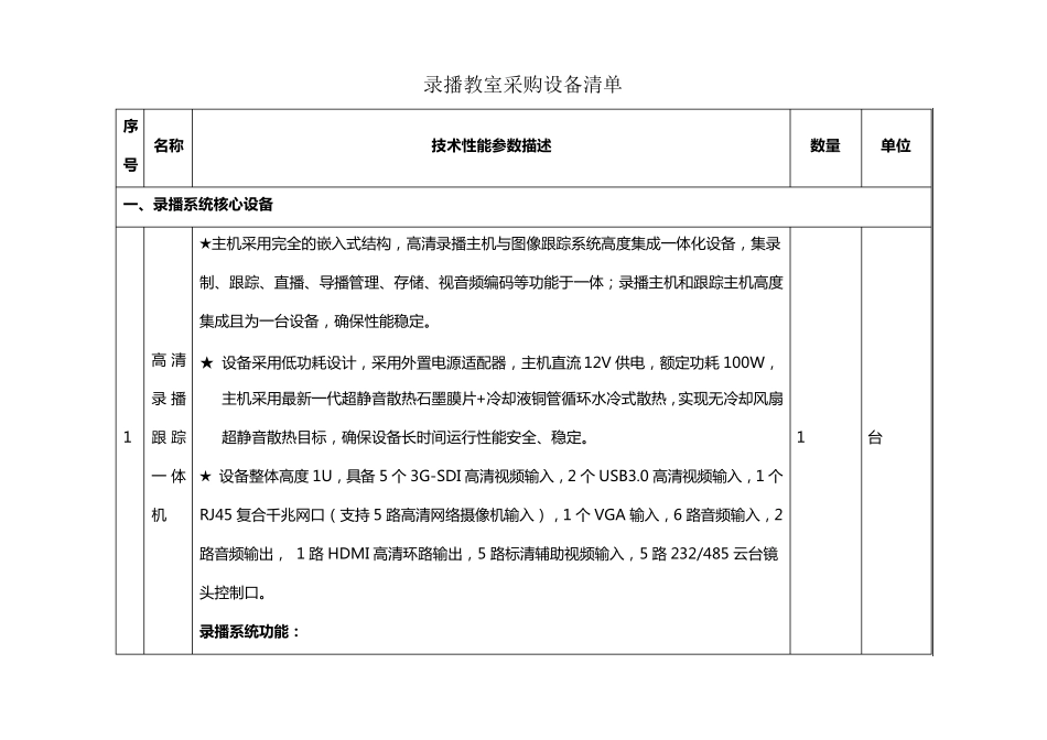 录播教室采购设备清单_第1页