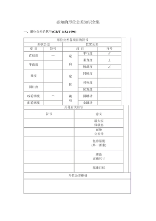 形位公差知识附公差配合表(最全解释最清晰)