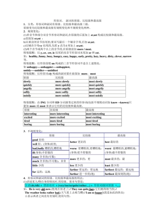 形容词、副词的原级、比较级和最高级讲解