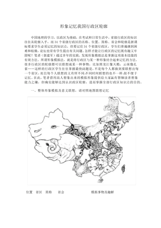 形象记忆我国行政区地图