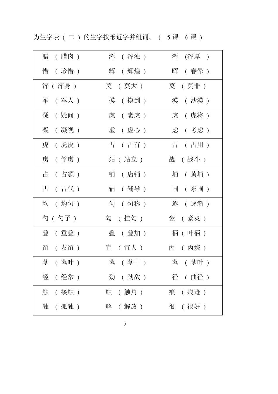 形近字组词辨析_第2页