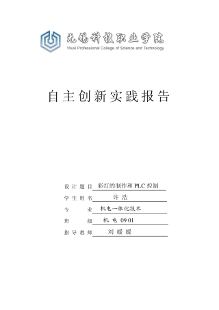 彩灯的制作和PLC控制报告
