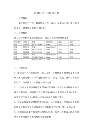 彩钢瓦安装技术方案