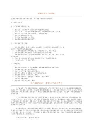 影响安全生产的因素