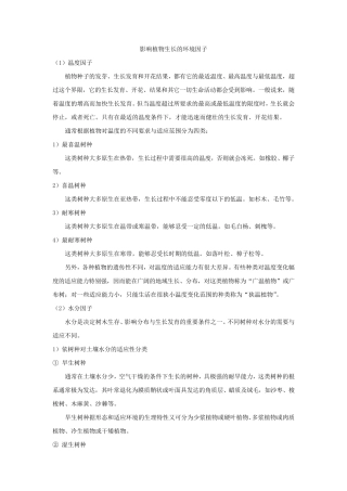 影响植物生长的环境因子
