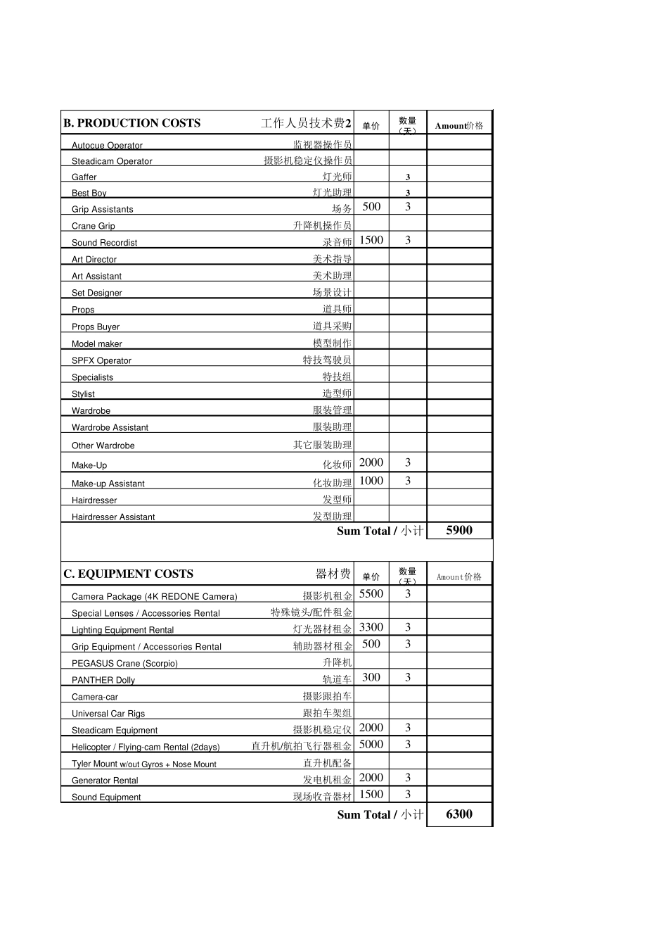 影视广告报价单模板_第2页