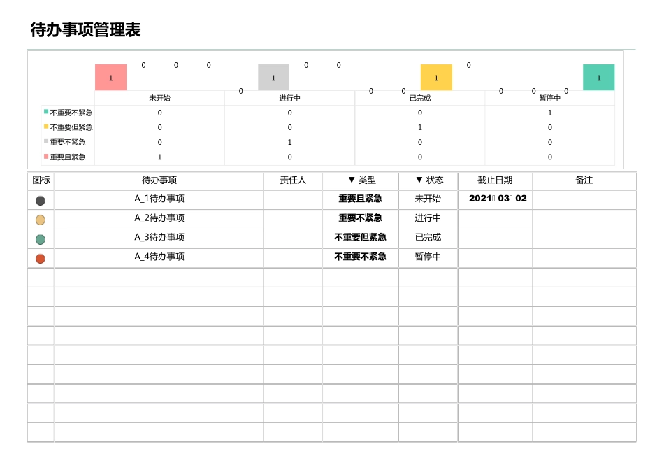 待办事项管理计划表_第1页
