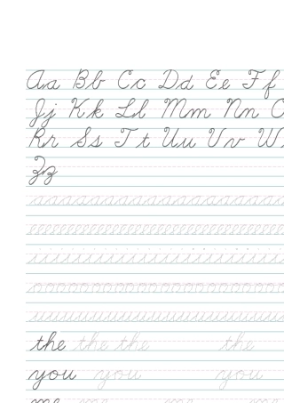 很好用的英文圆体字帖,圆体速成可打印