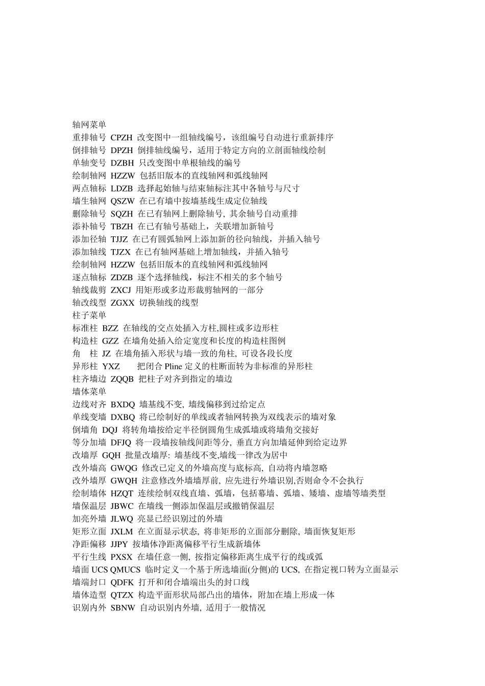 很详细天正快捷键大全_第1页