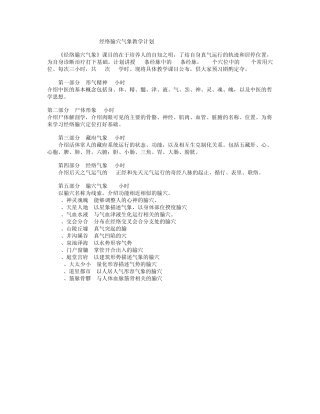 徐文兵老师经络腧穴气象课堂记录