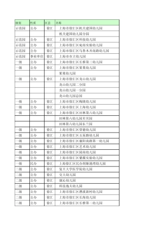 徐汇区幼儿园列表