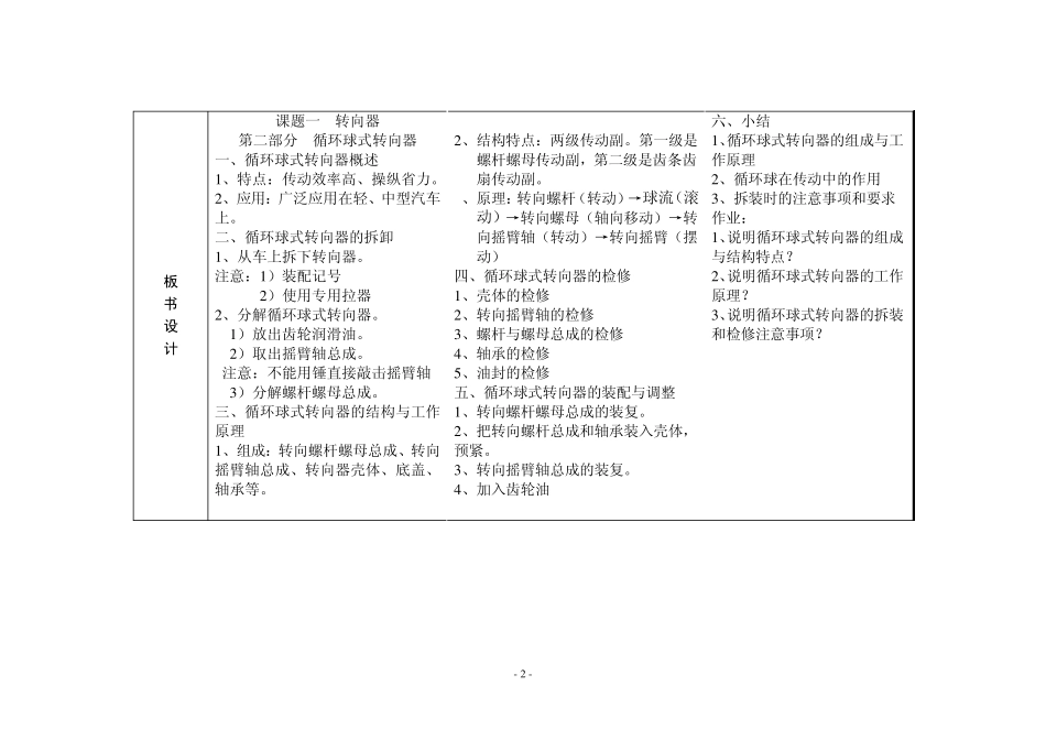 循环球式转向器拆装_第2页