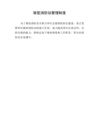 微型消防站管理制度