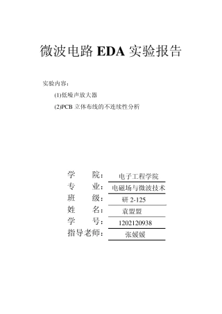 微波电路EDA实验报告