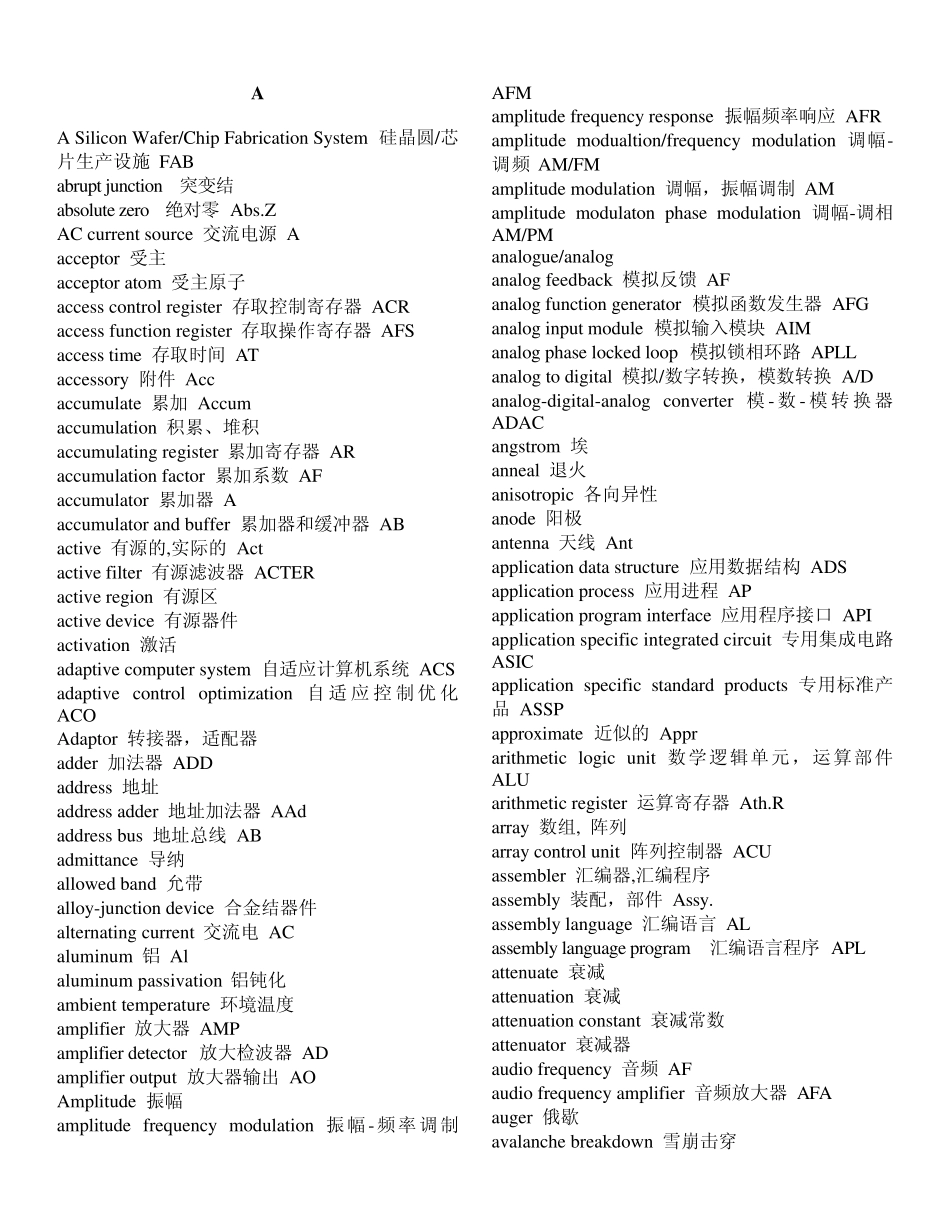 微电子专业词汇_第1页