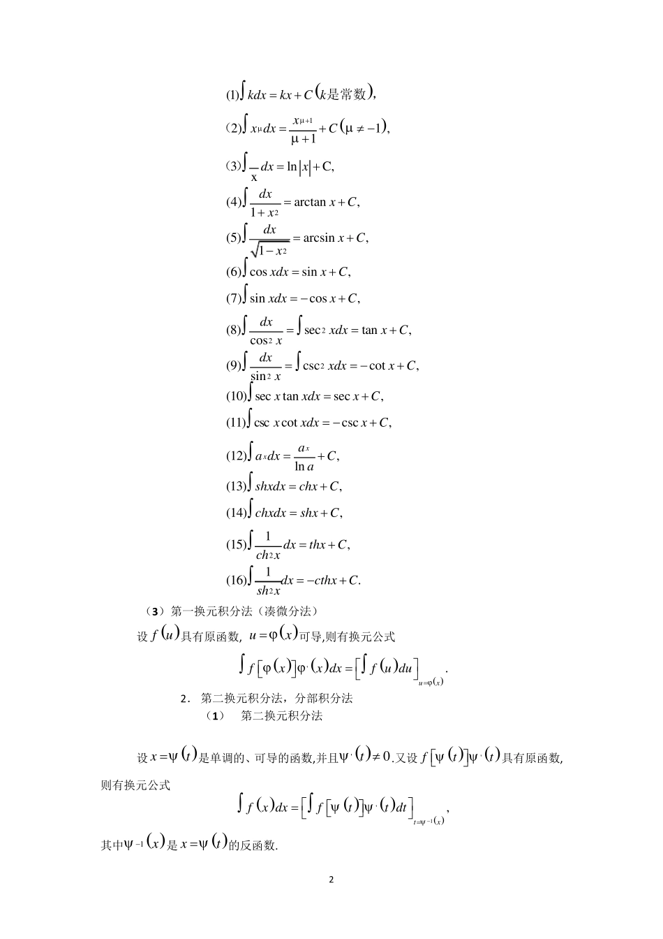 微积分复习资料_第2页
