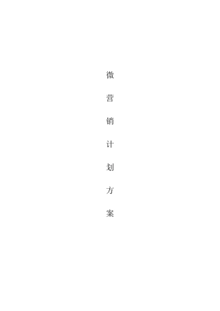微营销策划方案