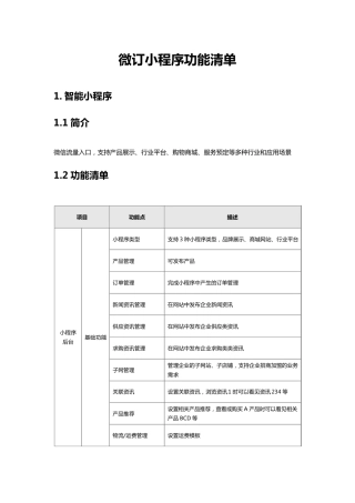 微订小程序功能清单0710