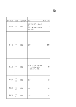 微课拍摄视频分镜头脚本