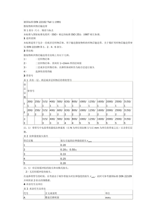 德国DIN22102分层输送带执行标准