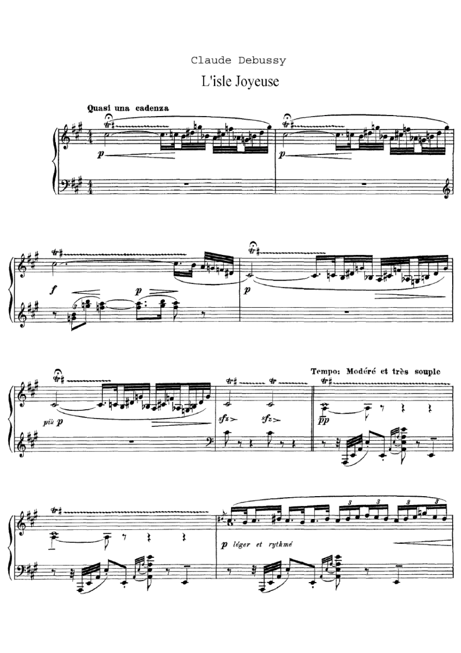 德彪西欢乐岛钢琴谱_第1页